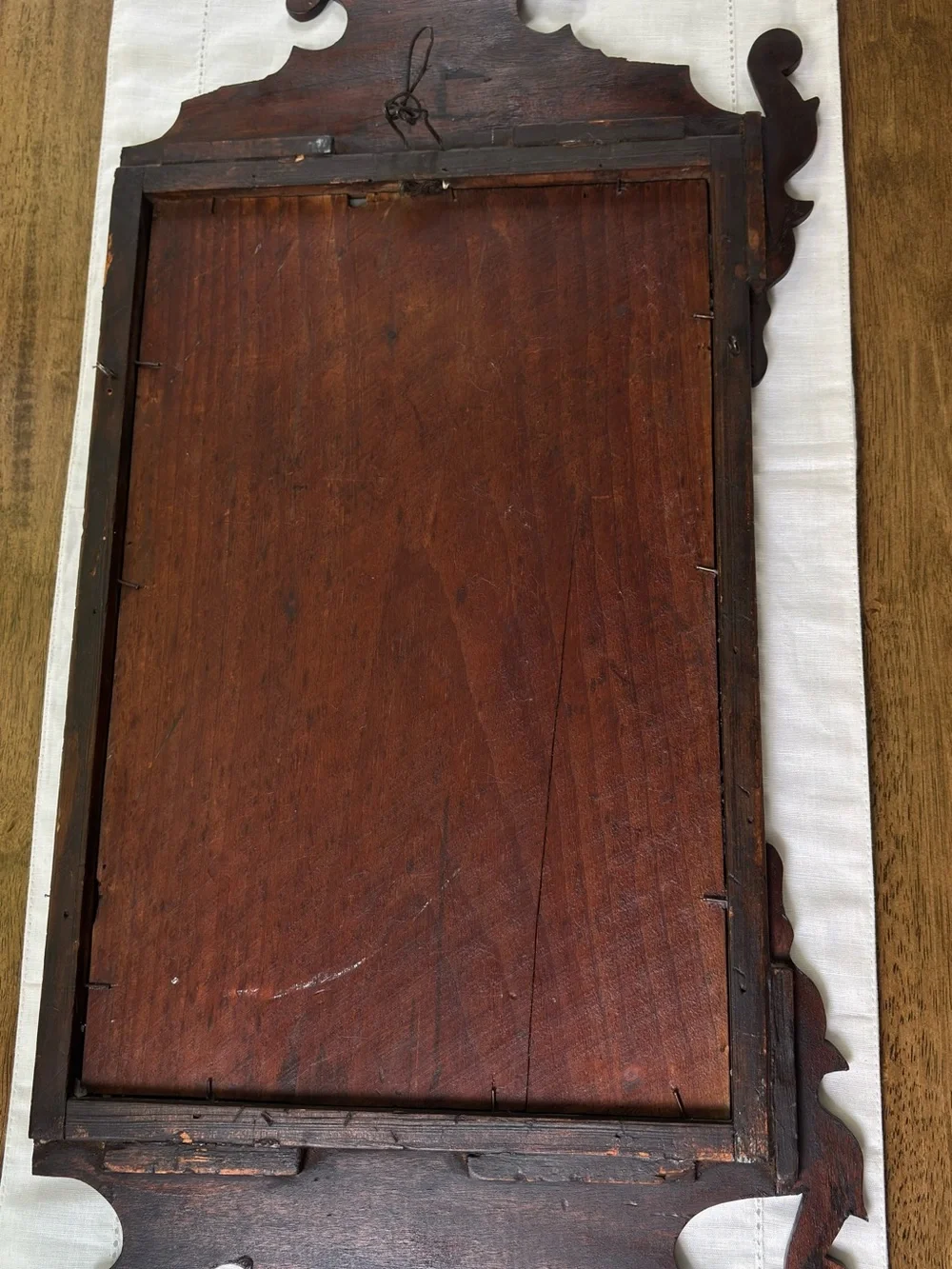 Vintage Colonial Chippendale Fretwork Wall Mirror with Gilt Eagle